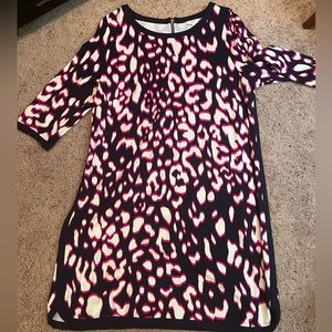 Crown & Ivy leopard print preppy sweatshirt dress XL